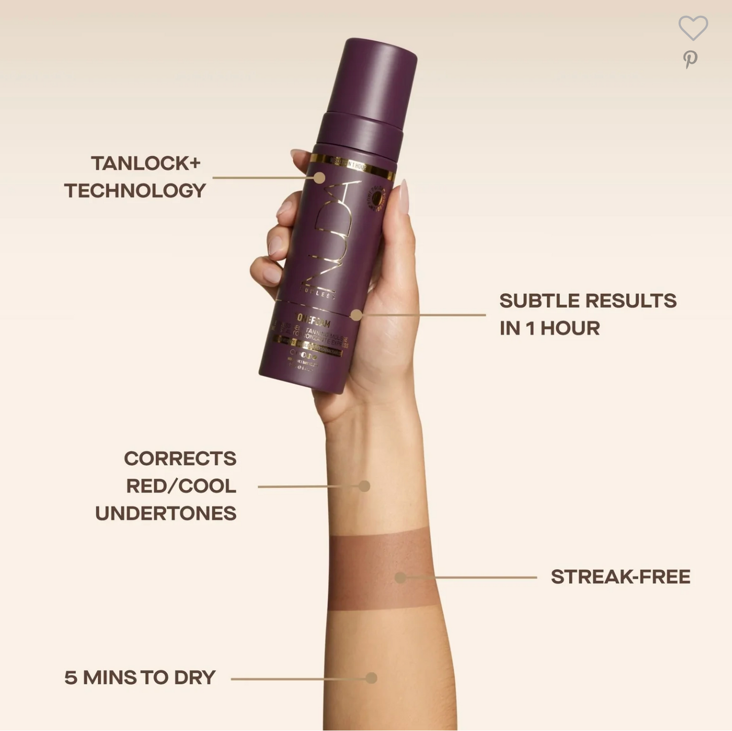 NUDA TONEFOAM VIOLET- Color-Correcting Self Tan Mousse
